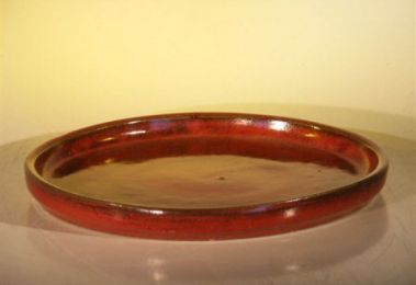 Parisian Red Ceramic Humidity/Drip Bonsai Tray - Round  10" x 1" OD / 9.25" x 0.5" ID