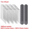 100PCS U-Shaped Securing Stakes Pegs w/ Plastic Gasket Garden Landscape Staples