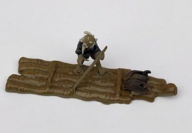 Miniature Figurine Man Riding On Raft With Two Ducks Fine Detail