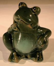 Miniature Ceramic Frog Figurine - 4"